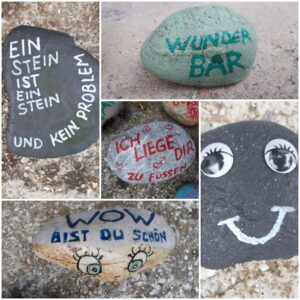 Bunt bemalte Steine bemalte Steine